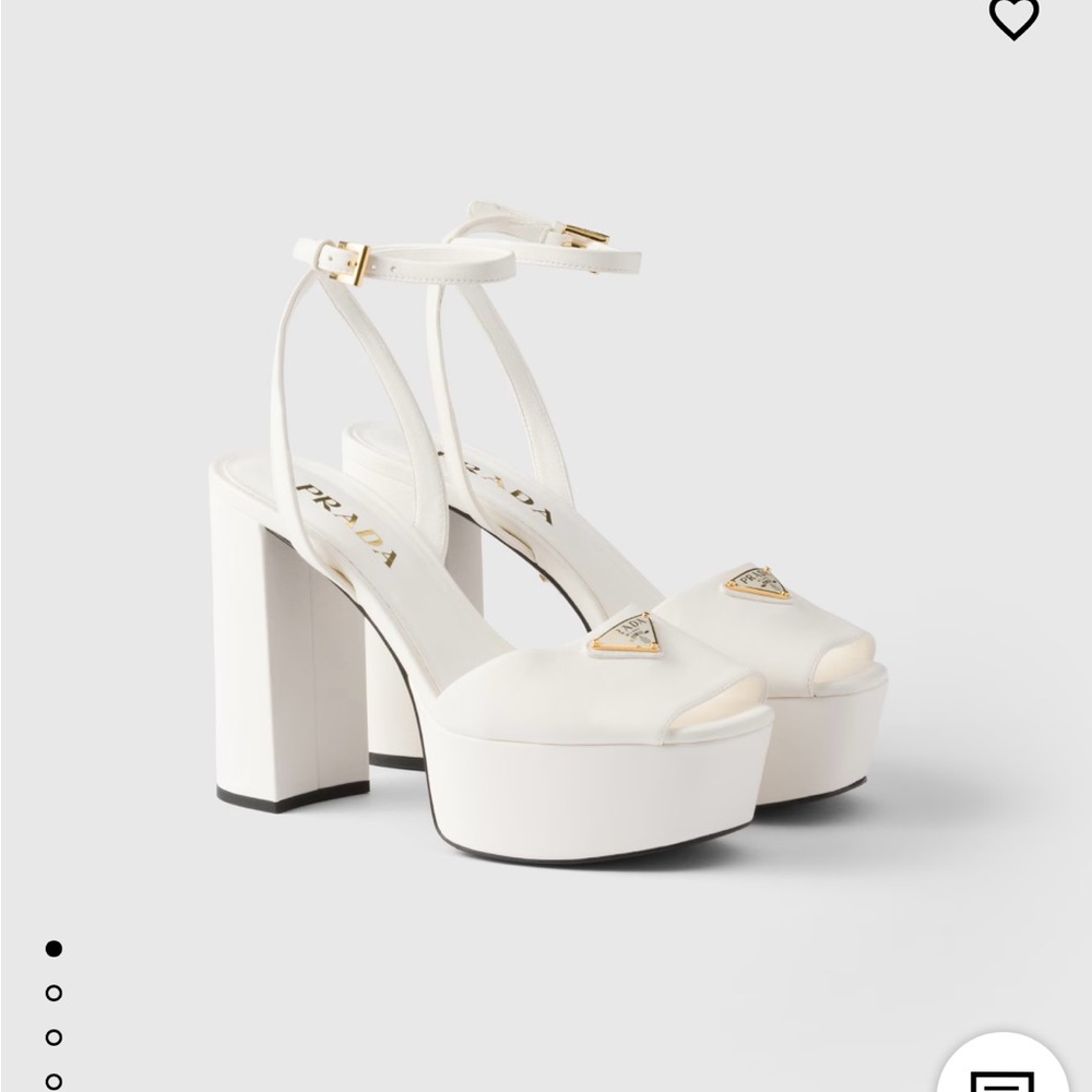 ISO !!! Prada Nappa Leather Platform Sandals White Ivory Herls